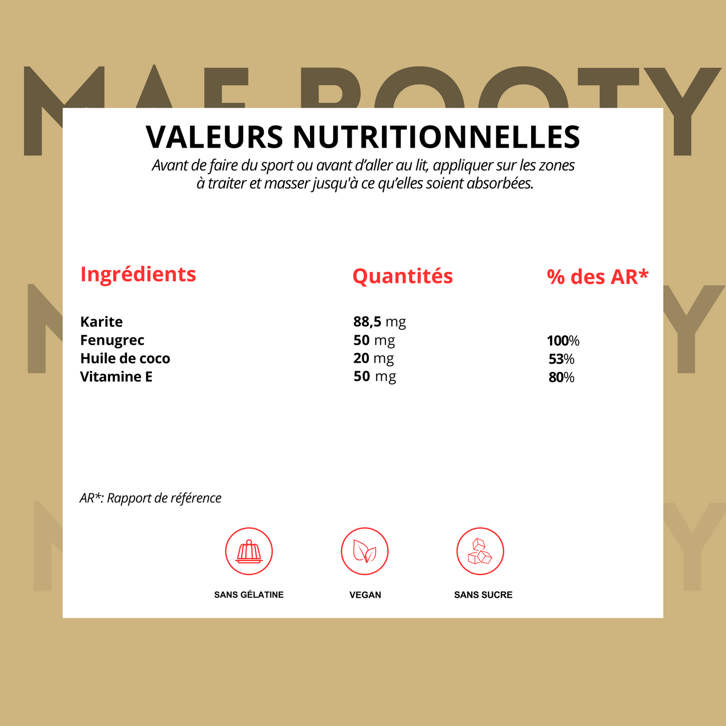 Crème booster fessier